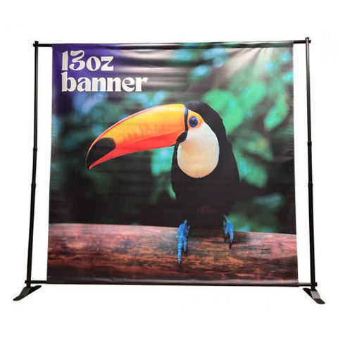 Banner with telescopic banner stand